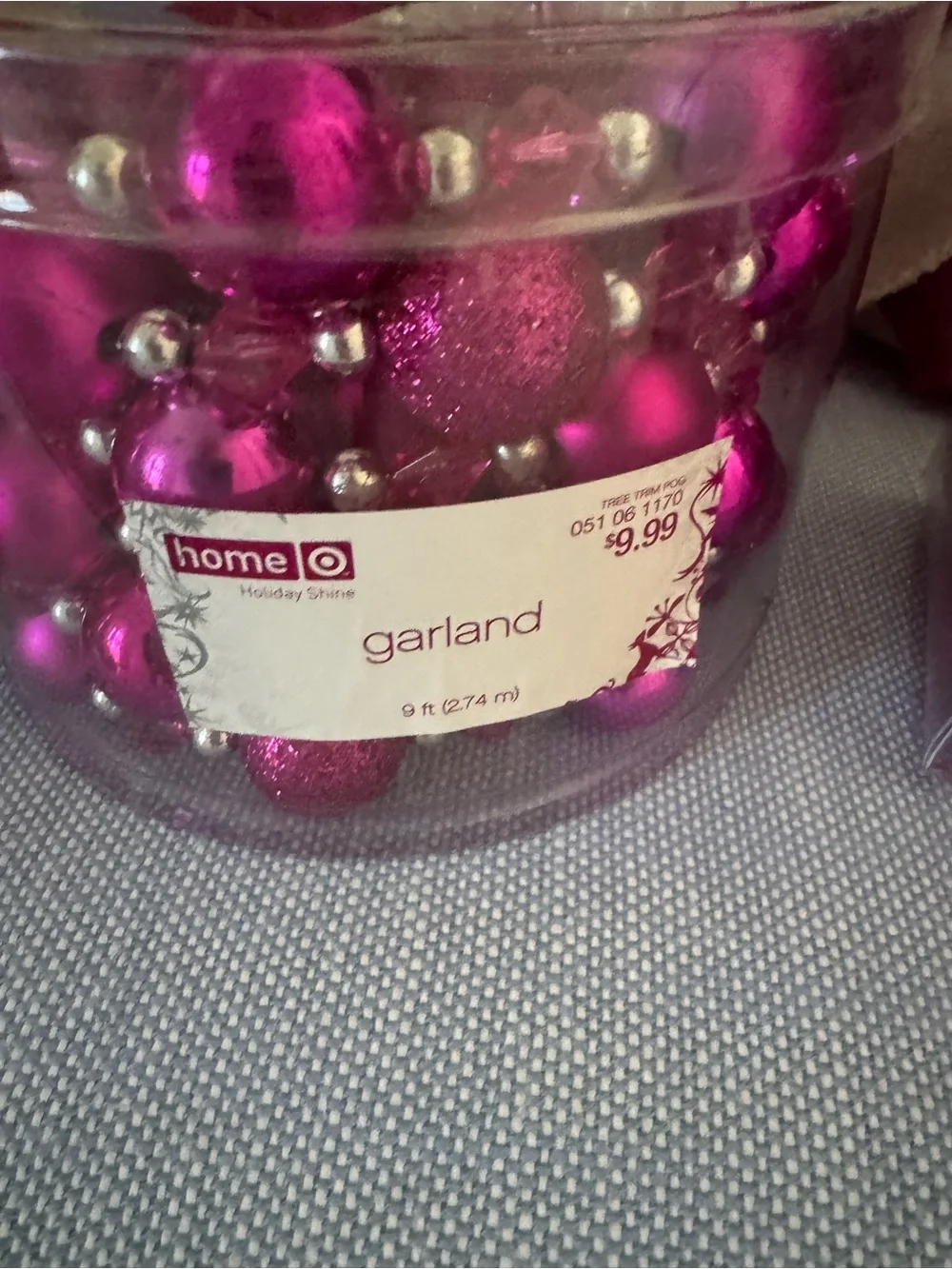 Target Hot Pink Shiny & Bright Christmas Ornament and Garland Set